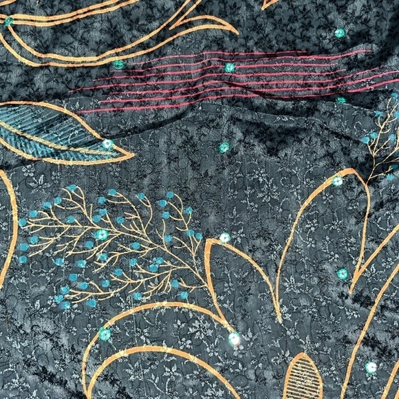 Guru For Life Upcycled Patchwork Mixed Floral Print 100% Silk Sari Kimono Boho - Picture 11 of 14